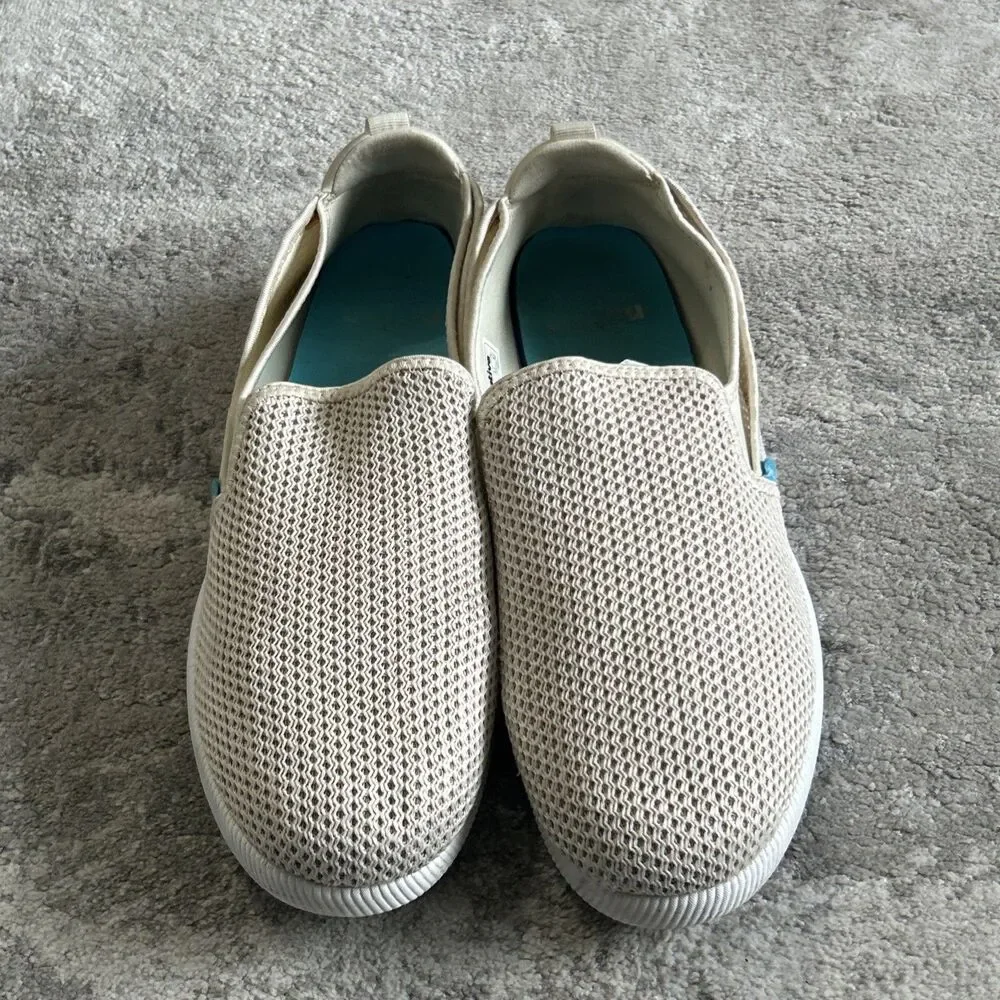 Native Cruz Shoes Mens 12 Bone White Low Profile Sneakers Mesh Slip On Summer